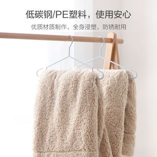 茶花（CHAHUA）衣架浸塑成人衣架不鼓包防滑防风干湿两用浸塑衣架 【承重款】浅蓝 【10只】