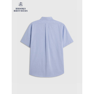 布克兄弟（BrooksBrothers）男士24早春扣结领棉质短袖休闲衬衫 4000-淡蓝色 XXL