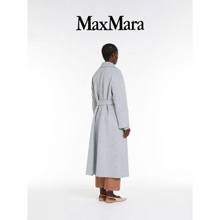 MaxMara 2024早春女装绵羊毛长袍式大衣9011034106 浅灰色 42