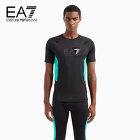 阿玛尼EMPORIO ARMANI【礼物】24早春EA7男装短袖圆领拼色健身T恤