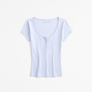 ABERCROMBIE & FITCH女装 24春夏圆领T恤上衣小麋鹿亨利式短袖 358101-1 紫色 XL (170/112A)