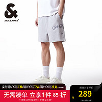 杰克·琼斯（JACK&JONES）夏季松紧腰头肌理感字母胶印略宽松休闲短裤男装22429F032 G41浅花灰色 175/80A/MR