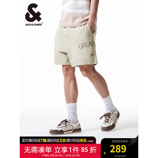 杰克·琼斯（JACK&JONES）夏季松紧腰头肌理感字母胶印略宽松休闲短裤男装22429F032 C63晨雾灰 170/76A/SR