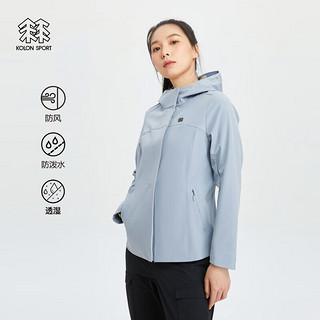 KOLON SPORT可隆女户外休闲衣软壳防风夹克防泼水外套 浅蓝色LB 155/XS