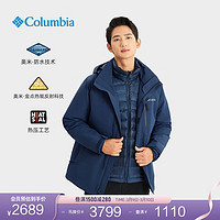 哥伦比亚（Columbia）男金点热能鹅绒800蓬三合一防水冲锋衣WE5602 465（海军蓝） S(170/92A)