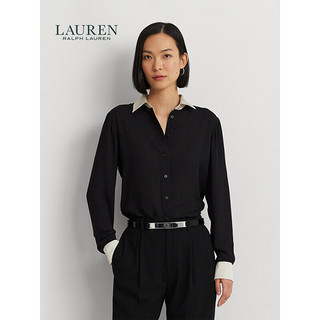 LAUREN RALPH LAUREN 拉夫劳伦 女装 24年春双色乔其纱衬衫RL61987 001-黑色 XL