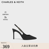 CHARLES&KEITH时尚链条尖头高跟鞋凉鞋女士鞋生日礼物CK1-60280377