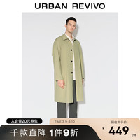 UR冬男装时尚气质简约高阶宽松翻领风衣UMF130048 卡其绿 XL