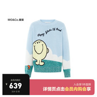 little MO&Co.奇先生妙小姐IP little moco童装24春装男女童羊毛混纺毛衣 天蓝色 150/72