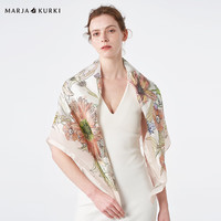 玛丽亚.古琦(玛丽亚古琦 MARJA KURKI)真丝丝巾女大方巾礼盒 加大高档桑蚕丝披肩丝绸 米色