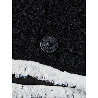 ochirly&Blythe小布系列 短款小香吊带背心女2024春装法式 黑色 XL