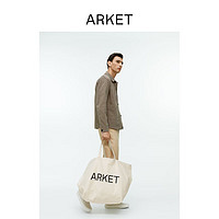 ARKET男女 纯棉宽版帆布袋1041784001 米白
