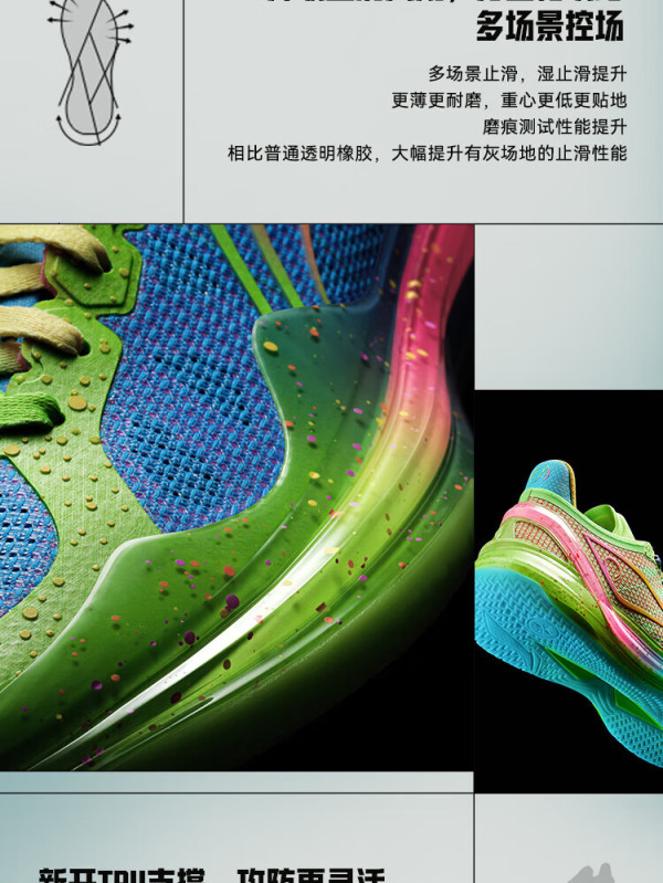 v2 毒蛙丨篮球鞋男鞋2024低帮实战比赛鞋abau059 海豚蓝/荧光绿-1 36