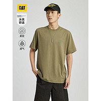 CAT卡特24春夏男户外Coolmax科技山系印花短袖T恤 青绿色 L
