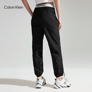 卡尔文·克莱恩 Calvin Klein 运动24春夏女松紧提花腰边束脚跑步登山运动裤4WS4P642 001-太空黑 S