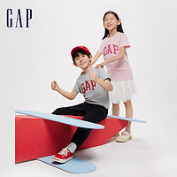 Gap 盖璞 男女童2024春季新款LOGO撞色纯棉圆领短袖T恤