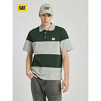 CAT卡特24春男士户外双色拼接设计短袖T恤 深绿色 L