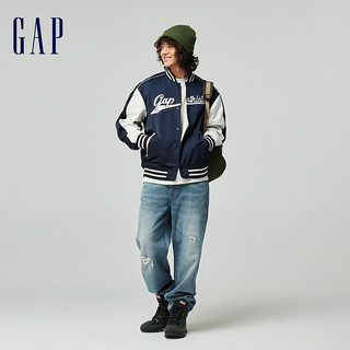 Gap 盖璞 男女装春季2024新款LOGO复古撞色拼接夹克外套棒球服877532