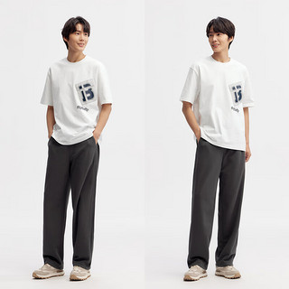 森马（Semir）短袖T恤男2024夏季时尚字母印花上衣宽松休闲装潮流个性 本白10102 175/92A/L