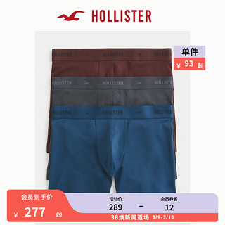 HOLLISTER 24春夏3条装加长款运动风紧身四角裤 男 356584-1 栗色 - 灰色 - 蓝色 L (180/86A)