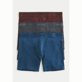 HOLLISTER 24春夏3条装加长款运动风紧身四角裤 男 356584-1 栗色 - 灰色 - 蓝色 L (180/86A)