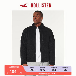 HOLLISTER百搭正反两穿人造绵羊毛皮保暖棉服夹克外套男 355980-1 黑色 S (175/92A)