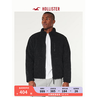 HOLLISTER百搭正反两穿人造绵羊毛皮保暖棉服夹克外套男 355980-1 黑色 M (180/100A)