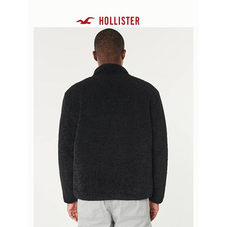 HOLLISTER百搭正反两穿人造绵羊毛皮保暖棉服夹克外套男 355980-1 黑色 M (180/100A)