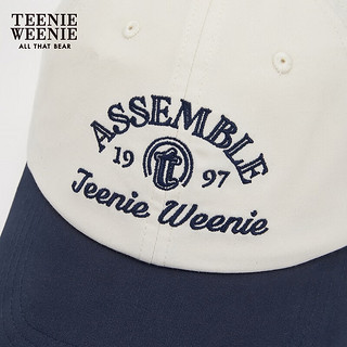 Teenie Weenie小熊2024女士帽子时髦拼色棒球帽学院风鸭舌帽子 藏青色 FRE