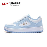 回力女鞋板鞋2024春季厚底百搭小白鞋爆款小众运动休闲鞋子女 215北卡蓝【高帮】/白蓝 42