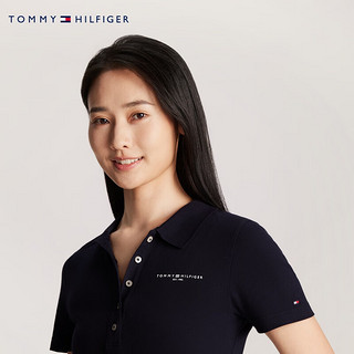 TOMMY HILFIGER【修身微弹】24新款春夏女撞色字母五粒扣POLO衫41032 