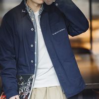 马登 MADEN工装 法式复古刺绣磨毛衬衫夹克vintage多口袋纯棉外套男秋冬