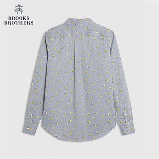 布克兄弟（BrooksBrothers）女士24早春新款印花图案小清新长袖衬衫 9003-蓝色 0