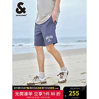 杰克·琼斯（JACK&JONES）夏季字母胶印装饰底摆双侧开衩设计休闲短裤男装224215024 暗灰色E39 185/88A/XLR