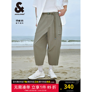 杰克·琼斯（JACK&JONES）夏季字母立体胶印速干面料休闲八分裤男装224214023 E11浅卡其 190/92A/XXLR