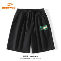 Deerway德尔惠短裤男夏季重磅纯棉宽松大码男士五分裤百搭简约运动透气篮球中裤