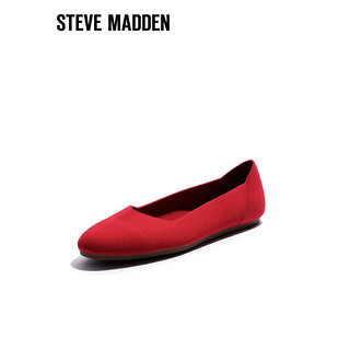 史蒂夫·马登 STEVE MADDEN/思美登百搭舒适平底圆头浅口单鞋女 ROSY-S 红色 39