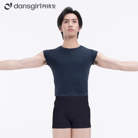 丹诗戈男士三分裤专业一体裆设计芭蕾舞蹈短裤舞蹈黑色短裤艺考MG02017 黑色 180