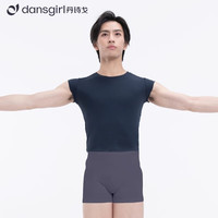 丹诗戈男士三分裤专业一体裆设计芭蕾舞蹈短裤舞蹈黑色短裤艺考MG02017 高级灰 170