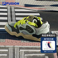 FILA FUSION斐乐潮牌女鞋KICK DX专业滑板鞋2024春时尚运动鞋 灰海洋/甲虫绿-PA 40