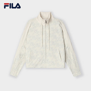 FILA Emerald斐乐女士针织长袖外套2024春季几何浮雕宽松上衣 枯木绿-KK 185/100A/XXXL