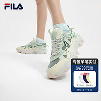 斐乐（FILA）女鞋老爹鞋复古运动鞋2024夏季猫爪鞋5代休闲鞋 桃木绿/小白菜-MB 36