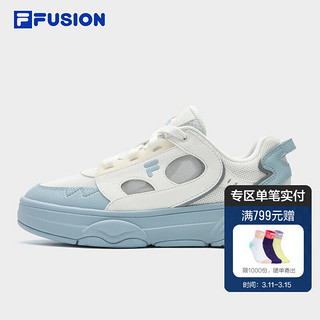 斐乐（FILA）FUSION斐乐潮牌女鞋RAPTURE专业滑板鞋2024夏时尚休闲鞋 奶白/纯蓝-GS 36.5