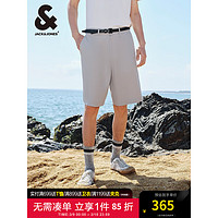 杰克·琼斯（JACK&JONES）夏季裤身打褶腰头金属D型环宽松休闲短裤男装224215022 浅灰C39 185/88A/XLR