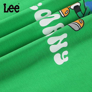 Lee童装短袖2024夏季男童女童休闲简约舒适儿童半袖t恤上衣 绿色 110cm
