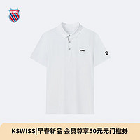 盖世威（K·SWISS）男POLO衫24夏季 百搭吸湿快干短袖 1010020 101雪峰白 2XL