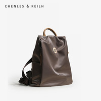 CHENLES&KEILH CK女包2023多功能双肩包大容量旅行包包多功能背包 卡其色