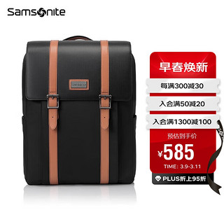 Samsonite 新秀丽 双肩背包男女电脑包16英寸韩版学生书包男潮流旅行包 TQ5 黑色