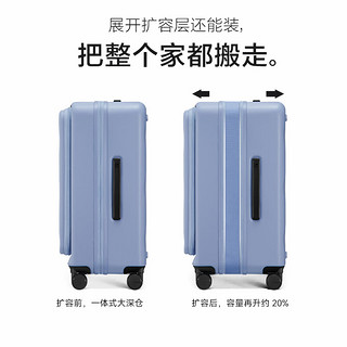 不莱玫侧开盖多功能行李箱大容量商务拉杆箱男女旅行登机箱 新一代黑色 20英寸