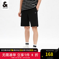 杰克·琼斯（JACK&JONES）季新款男士夏季短裤裤子撞色抽绳卡通狗刺绣时尚男装 黑色 175/80A/MR